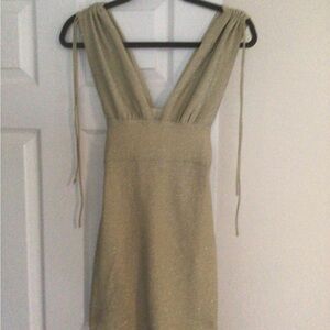 PRINCESS POLLY AMARI MINI DRESS- CHAMPAGNE- SIZE 2